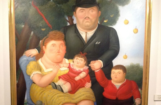 An original work by Fernando Botero on display at the Museo Botero