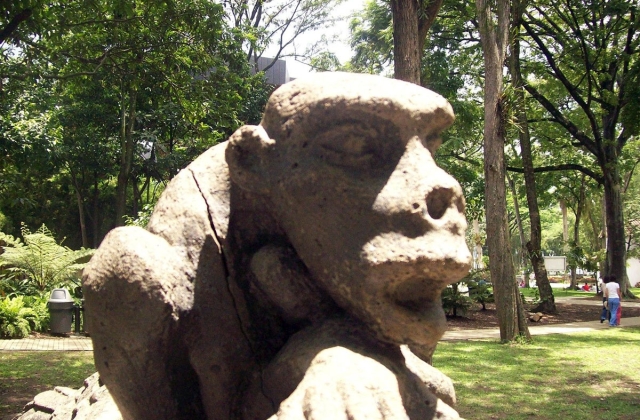 A statue of La Madre Monte in Jardín Botánico de Medellín in Colombia.