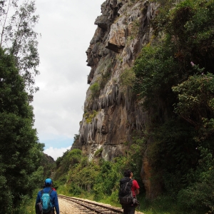 Walking along the base of the Suesca wall