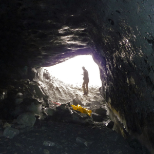 Inside an ice cave