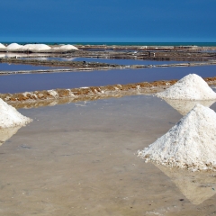 Montículos de sal en Manaure