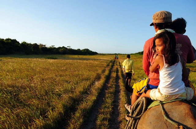 Local folks of Fuga island on their way home