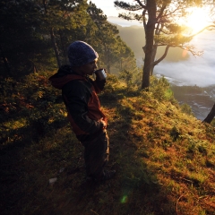 Admiring the sunrise at Maligcong