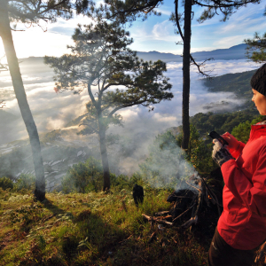Admiring the sunrise at Maligcong
