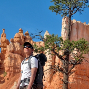 Hoodoos in the background