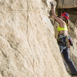 Protection placement right at the crux